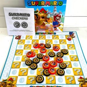 Super Mario Checkers Board Game Nintendo Complete! Like NEW